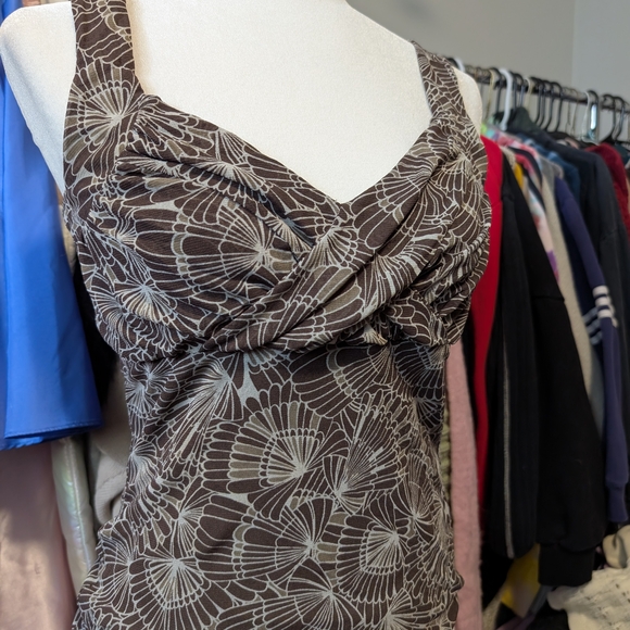 Esprit Tops - Elegant Brown Patterned Dress